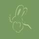 Cute happy bunny rabbit swinging on a branch illustration on green... (thumbnail)