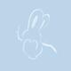 Cute happy bunny rabbit swinging on a branch illustration on blue... (thumbnail)