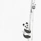 Cute pandas climbing bamboo trees Japanese Zen Sumi-e painting on whit... (thumbnail)