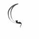 Black cat lying on the waning moon artistic illustration design on whi... (thumbnail)