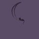 Black cat lying on the waning moon artistic illustration design on pur... (thumbnail)