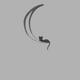 Black cat lying on the waning moon artistic illustration design on gra... (thumbnail)