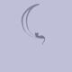 Black cat lying on the waning moon artistic illustration design on lav... (thumbnail)