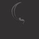 Cat lying on a waning moon artistic illustration design on dark gray... (thumbnail)