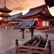 Colorful sunrise scenery of Kiyomizu-dera Buddhist temple buildings an... (thumbnail)