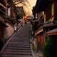 Stairs at Yasaka dori historic street in Kyoto empty and quiet in earl... (thumbnail)