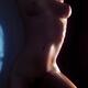 Artistic nude body outline of a woman in a dark room... (thumbnail)