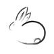 Minimalistic bunny Sumi-e painting design illustration on white... (thumbnail)