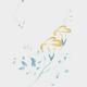 Morning Glory flowers Sumi-e illustration artistic light blue design... (thumbnail)