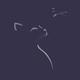 Cat looking at a dragonfly Zen style illustration design on dark blue... (thumbnail)
