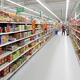Groceries and canned food aisles at Walmart store food section... (thumbnail)