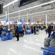 Self-checkout counters self-service checkout section at Walmart store... (thumbnail)