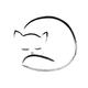Cute cuddled up sleeping cat artistic Sumi-e painting based design iso... (thumbnail)