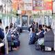 Commuting people inside JR train in Japan... (thumbnail)