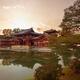 Beautiful sunset scenery of the Amida hall of Byodo-in temple on a pon... (thumbnail)