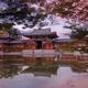 Beautiful sunrise scenery of Byodo-in temple Amida Phoenix hall reflec... (thumbnail)