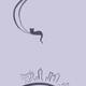 Cat lying on the moon above New York city artistic illustration design... (thumbnail)