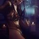 Beautiful sexy half nude Native American woman tribal shaman burning s... (thumbnail)