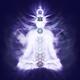 Woman in Yoga meditation pose with colored chakra symbols Qi energy fl... (thumbnail)