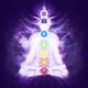 Yoga meditation with Chakras symbols and energy flow on human body in... (thumbnail)
