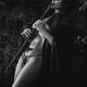 Black and white sensual portrait of a sexy Native American tribal woma... (thumbnail)