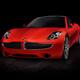 Red Karma Revero plug-in hybrid electric luxury car sports sedan isola... (thumbnail)