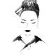 Painted portrait of a Japanese woman geisha maiko face Zen style illus... (thumbnail)