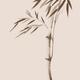 Illustration of a bamboo stalk with leaves in beige and brown Japanese... (thumbnail)