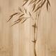 Bamboo stalk with leaves Japanese Zen Sumi-e artwork on wooden backgro... (thumbnail)