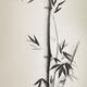 Bamboo stalks with leaves Japanese Zen Sumi ink painting on faded vint... (thumbnail)
