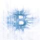 Bitcoin cryptocurrency digital currency symbol blue on white... (thumbnail)