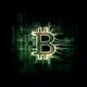 Glowing green Bitcoin cryptocurrency digital currency symbol illustrat... (thumbnail)