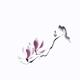 Minimalistic elegant magnolia branch Japanese Zen illustration on whit... (thumbnail)