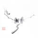 Elegant artwork of sakura flowers Japanese Zen Sumi-e painting on whit... (thumbnail)