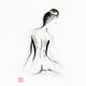 Artistic nude sumi painting of a sitting naked woman back... (thumbnail)