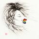 Beautiful asian woman with wild wind blown hair and a rainbow butterfl... (thumbnail)