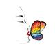 Illustration of a beautiful asian woman with a rainbow butterfly on he... (thumbnail)