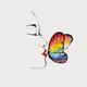 Artistic illustration of a beautiful woman kissing a butterfly... (thumbnail)