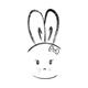 Cute kawaii bunny girl with a bow black and white illustration... (thumbnail)