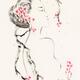 Young naked asian woman embraced by the blooming sakura branch... (thumbnail)