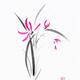 Wild orchid flowers sumi-e ink painting... (thumbnail)