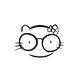 Sumi-e painting of a Japanese kawaii nerd kitty... (thumbnail)