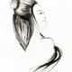Painting of a beautiful woman with long black hair sweeping around her... (thumbnail)