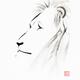 Lion face with a deep wise gaze Japanese Sumi-e illustration... (thumbnail)