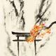 Sumi-e painting of a Torii temple gate in a Misty autumn mountain scen... (thumbnail)