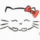 Cute girl cat illustration Happy kawaii kitty with a red bow... (thumbnail)