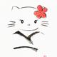 Cute kitty in a kimono Kawaii Japanese cartoon cat character with a sa... (thumbnail)