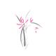 Pink wild orchid delicate floral design Japanese Sumi-e Zen style illu... (thumbnail)