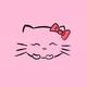 Cute smiling kitty kawaii character illustration on pink... (thumbnail)
