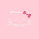 Cute smiling kitty Japanese kawaii cartoon cat illustration on soft pi... (thumbnail)